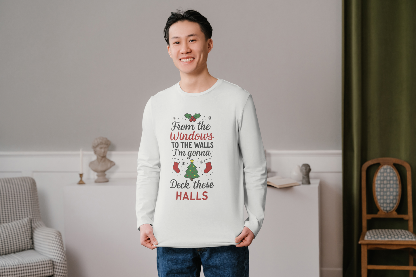 Christmas Season Faith Long Sleeve T-Shirt Comfort Color , The Magic is in His Presence
