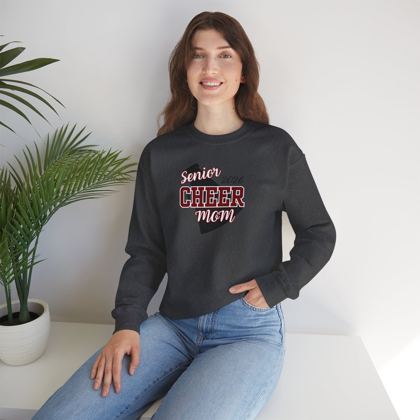 Senior Cheer Mom 2026-Unisex Heavy Blend™ Crewneck Sweatshirt