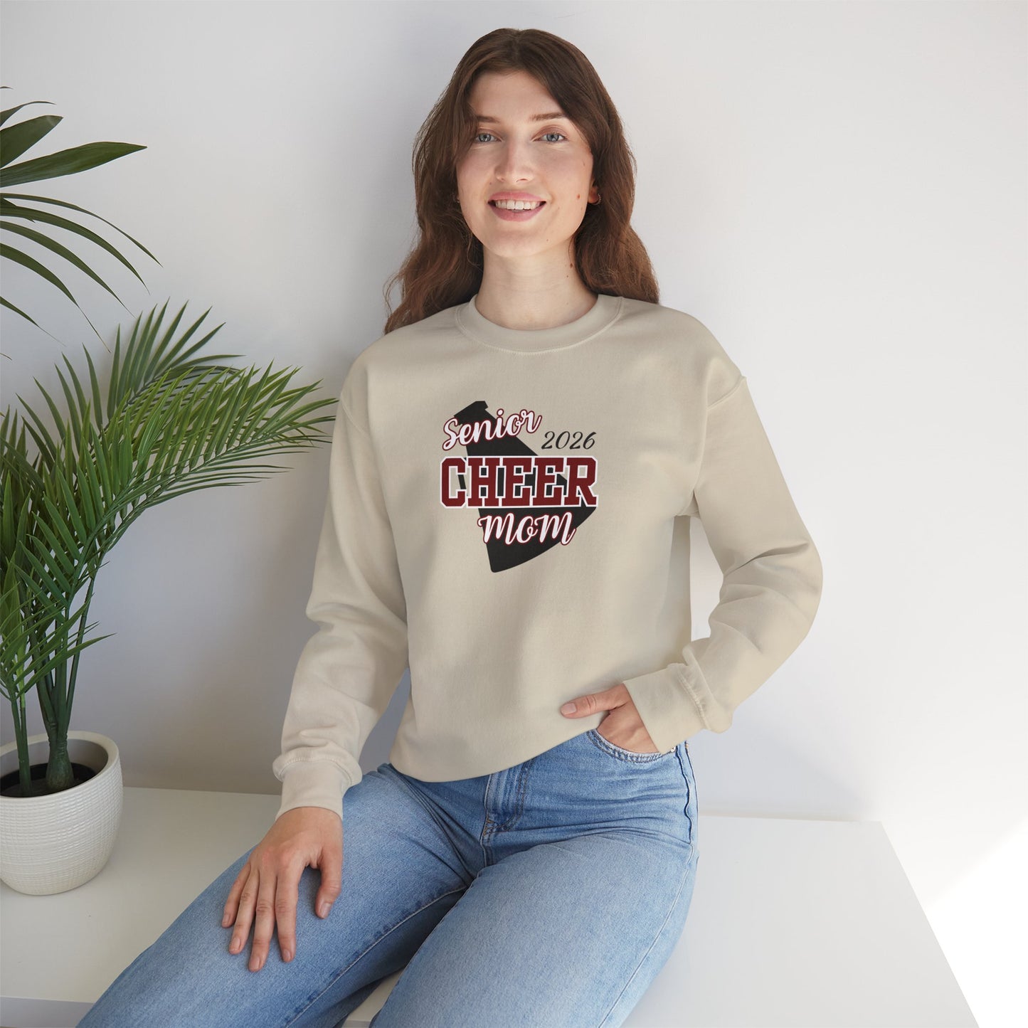 Senior Cheer Mom 2026-Unisex Heavy Blend™ Crewneck Sweatshirt